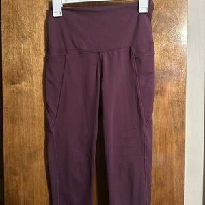 Burgundy High Waisted Womens Leggings